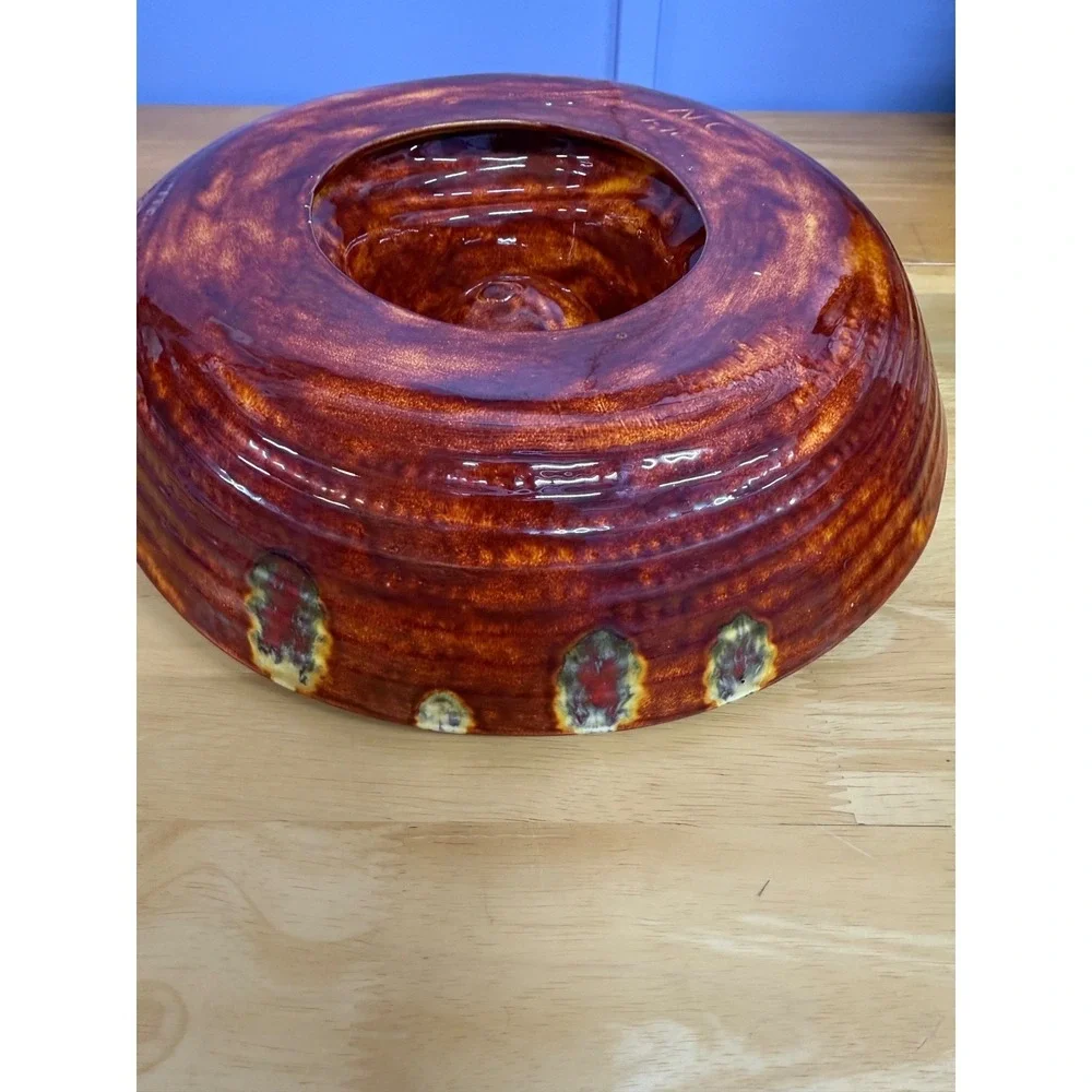 Vintage Ceramic Glazed Sombrero Hat Chip‎ & Dip Platter Bowl